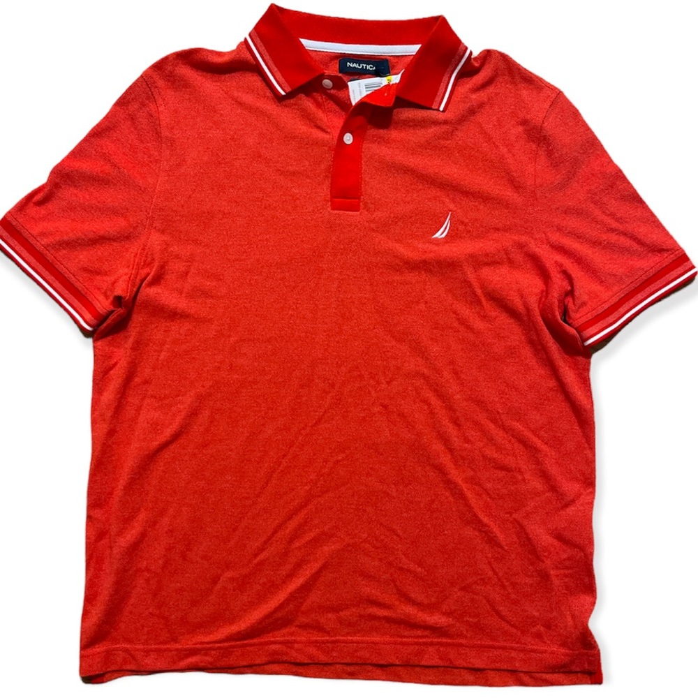NWT Men’s Nautical Performance Moisture Wicking Breathable Fiery Red Polo medium